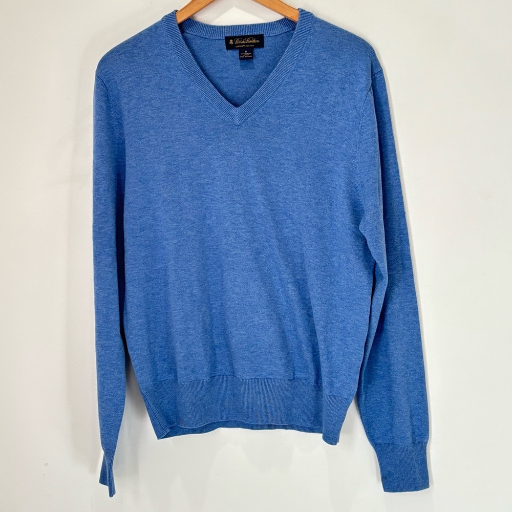 Brooks Brothers Men's Classic V Neck Sweater Supima Cotton Size Medium B98
